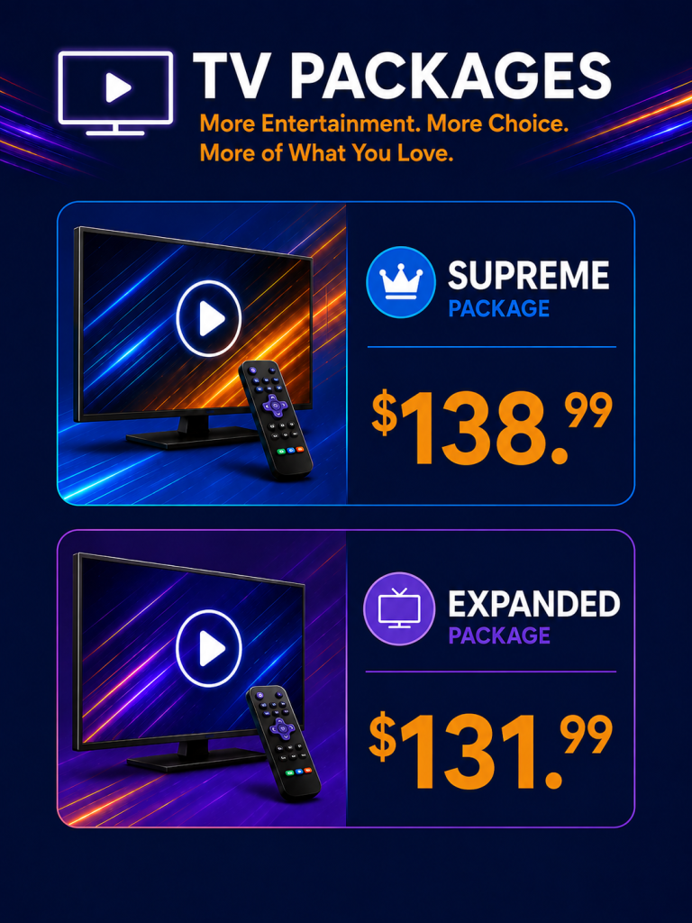 Western Iowa Networks TV Packages Supreme Package $138.99 Expanded Package $131.99